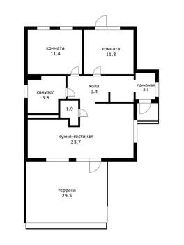 Дом 97м², 1-этажный, участок 12 сот.