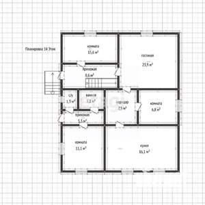 Дом 129м², 2-этажный, участок 4 сот.