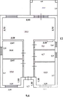Дом 107м², 1-этажный, участок 4 сот.