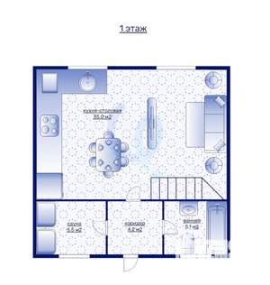 Дом 103м², 2-этажный, участок 1 сот.