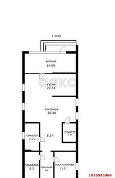 Дом 60м², 1-этажный, участок 4 сот.