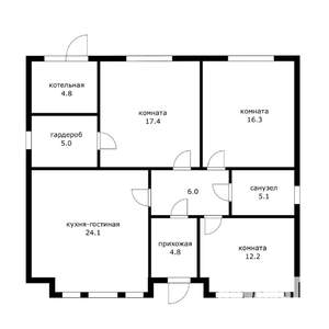 Дом 100м², 1-этажный, участок 4 сот.