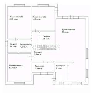 Дом 135м², 1-этажный, участок 10 сот.