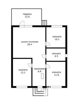Дом 104м², 1-этажный, участок 4 сот.