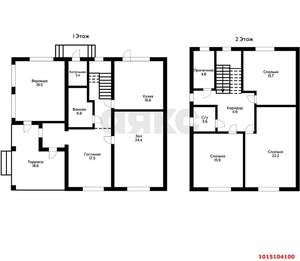 Дом 196м², 2-этажный, участок 6 сот.