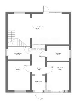 Дом 80м², 1-этажный, участок 4 сот.