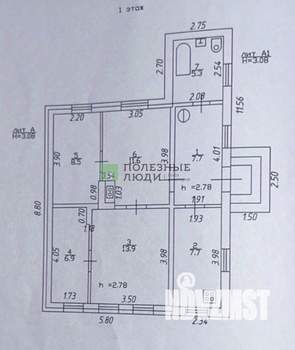 Дом 62м², 1-этажный, участок 6 сот.