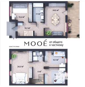 Дом 118м², 2-этажный, участок 6 сот.