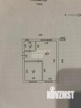 Дом 43м², 1-этажный, участок 2 сот.
