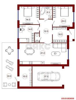 Дом 180м², 1-этажный, участок 5 сот.