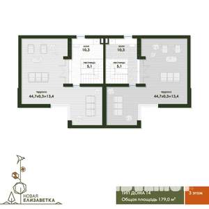 Таунхаус 179м², 3-этажный, участок 2 сот.