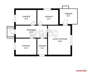 Дом 80м², 1-этажный, участок 3 сот.