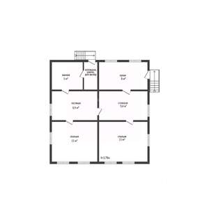 Дом 66м², 1-этажный, участок 4 сот.