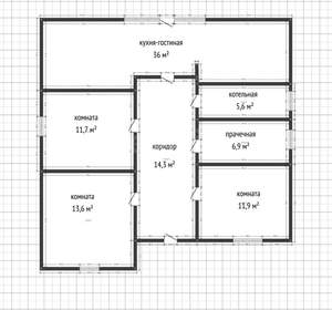 Дом 105м², 1-этажный, участок 6 сот.