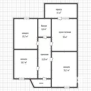 Дом 121м², 1-этажный, участок 5 сот.