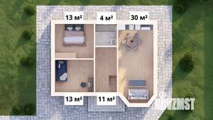 Дом 110м², 2-этажный, участок 3 сот.