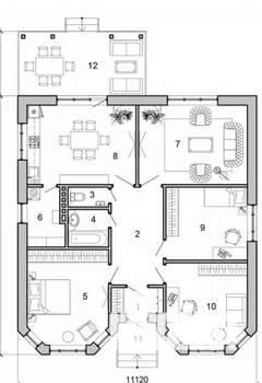 Дом 124м², 1-этажный, участок 5 сот.
