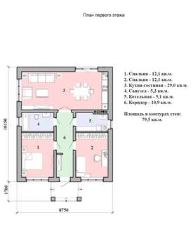 Дом 89м², 1-этажный, участок 3 сот.