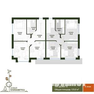 Таунхаус 120м², 2-этажный, участок 3 сот.