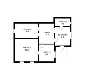 Дом 55м², 1-этажный, участок 2 сот.