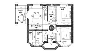 Дом 75м², 1-этажный, участок 6 сот.