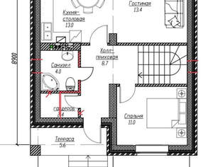 Дом 130м², 2-этажный, участок 5 сот.