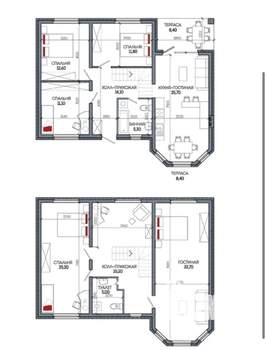 Дом 180м², 2-этажный, участок 6 сот.