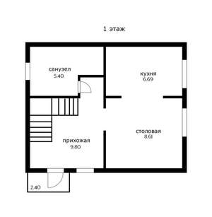 Дом 127м², 2-этажный, участок 1 сот.