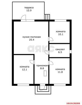 Дом 104м², 1-этажный, участок 4 сот.