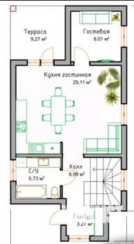 Дом 105м², 2-этажный, участок 5 сот.
