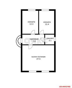 Дом 62м², 1-этажный, участок 3 сот.