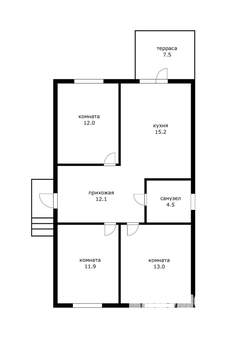 Дом 116м², 1-этажный, участок 3 сот.