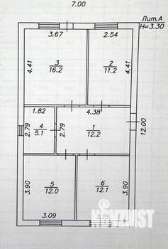 Коттедж 73м², 1-этажный, участок 3 сот.