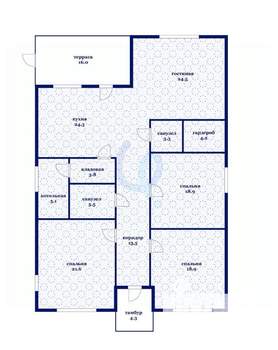 Коттедж 169м², 1-этажный, участок 6 сот.