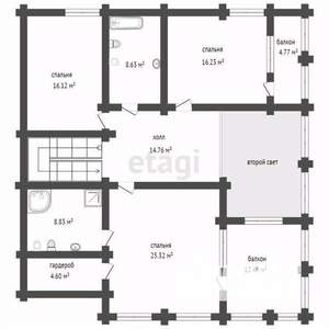 Дом 310м², 3-этажный, участок 8 сот.