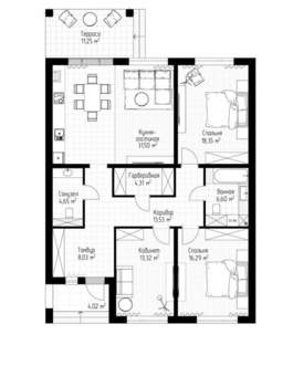 Дом 115м², 1-этажный, участок 5 сот.