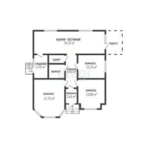 Дом 117м², 1-этажный, участок 7 сот.