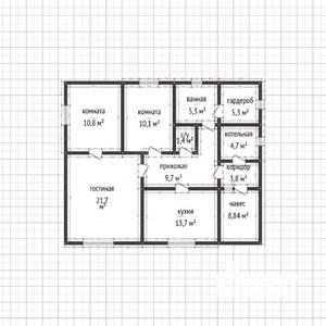 Дом 87м², 1-этажный, участок 6 сот.