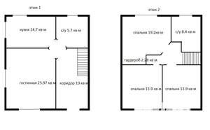 Дом 110м², 2-этажный, участок 3 сот.