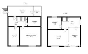 Дом 129м&sup2;, 1-этажный, на длительный срок, 