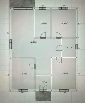 Дом 180м&sup2;, 1-этажный, участок 7 сот.  
