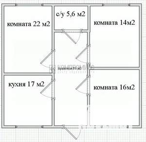Дом 95м², 1-этажный, участок 4 сот.  