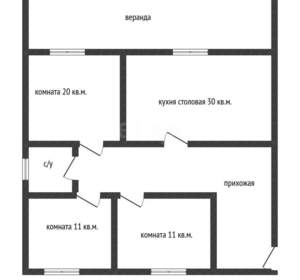 Дом 103м², 1-этажный, участок 796 сот.  