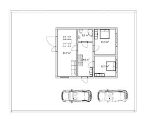 Дом 70м&sup2;, 1-этажный, участок 3 сот.  