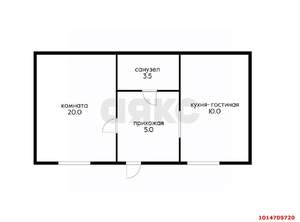 Дом 38м&sup2;, 1-этажный, участок 1 сот.  