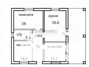 Дом 83м², 1-этажный, участок 3 сот.  