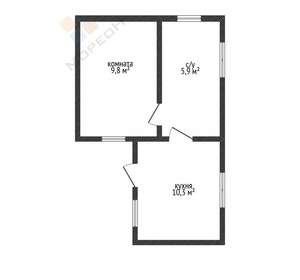 Дом 45м&sup2;, 1-этажный, участок 3 сот.  