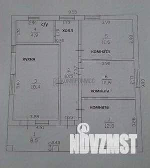 Дом 82м², 1-этажный, участок 3 сот.  