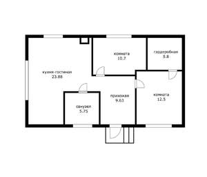 Дом 72м&sup2;, 1-этажный, участок 6 сот.  