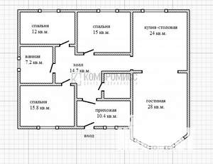 Дом 150м², 1-этажный, участок 10 сот.  